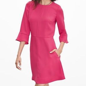 Banana Republic Pink Bell Sleeve Dress.
